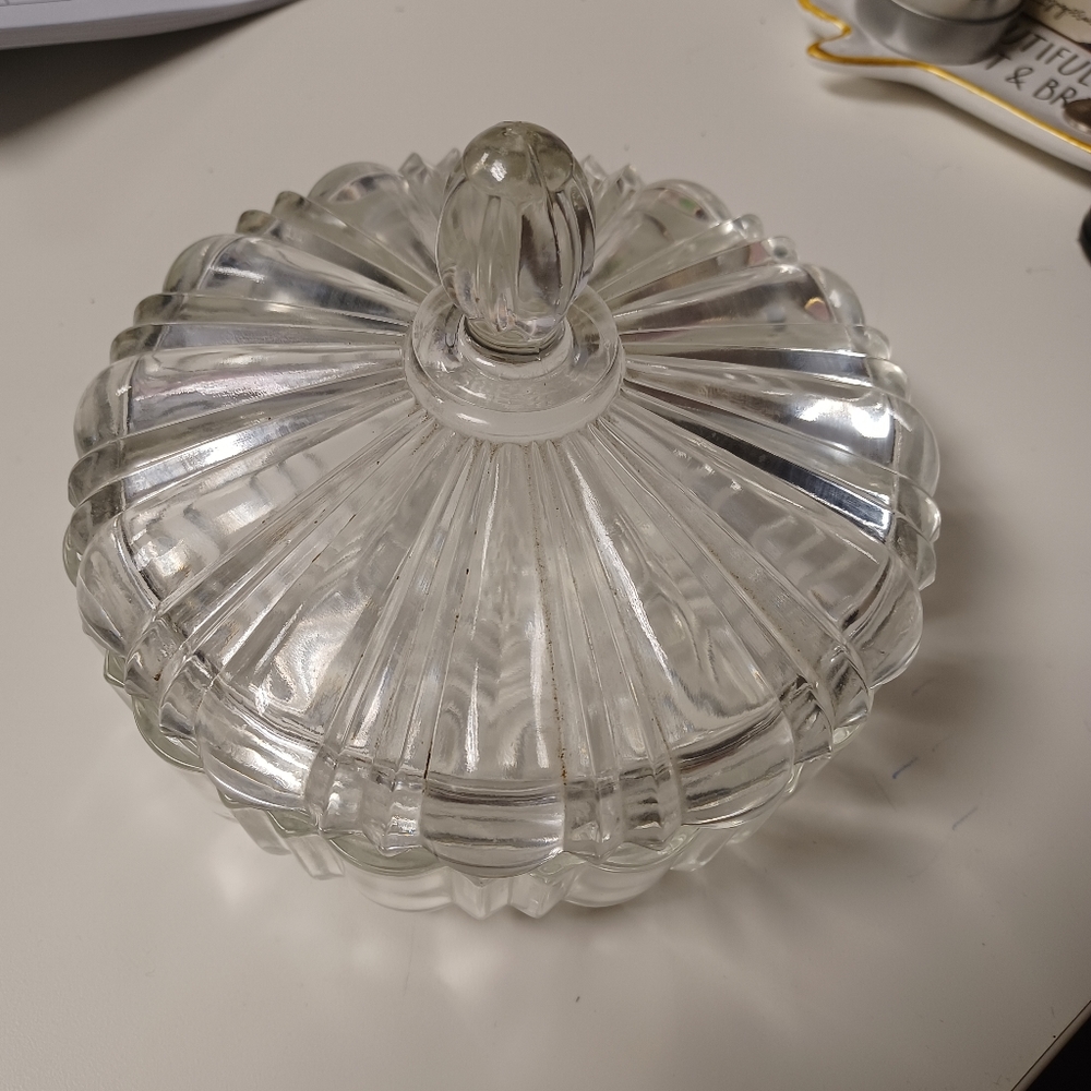 Vintage clear anchor hocking candy dish